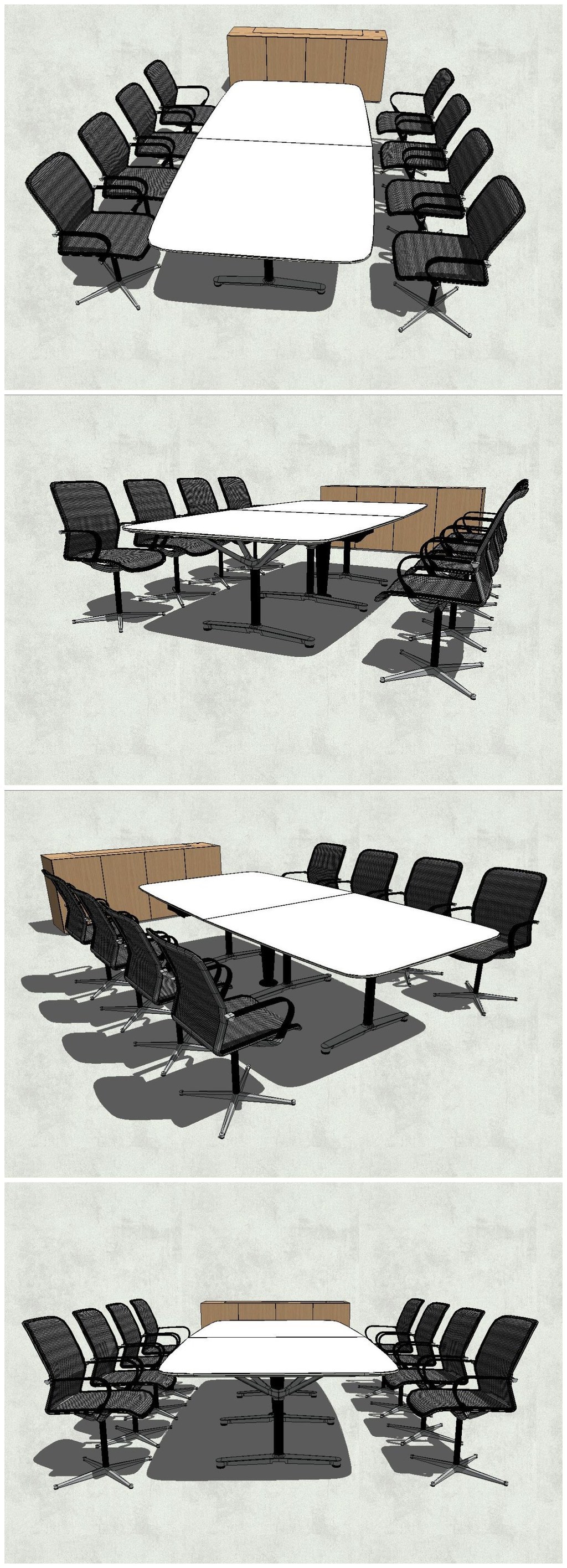 原创精品会议室办公室桌椅SU模型素材 版权可商用，助力办公家具定制